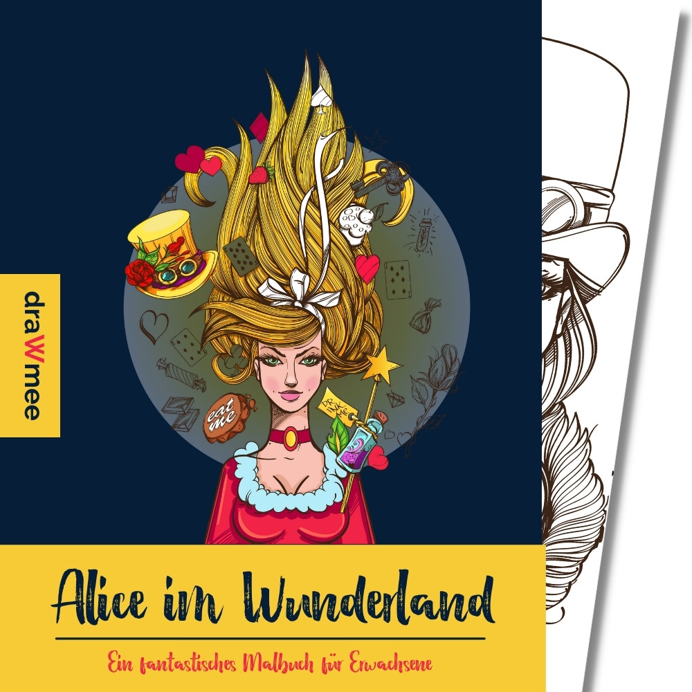 Ausmalbuch Alice im Wunderland